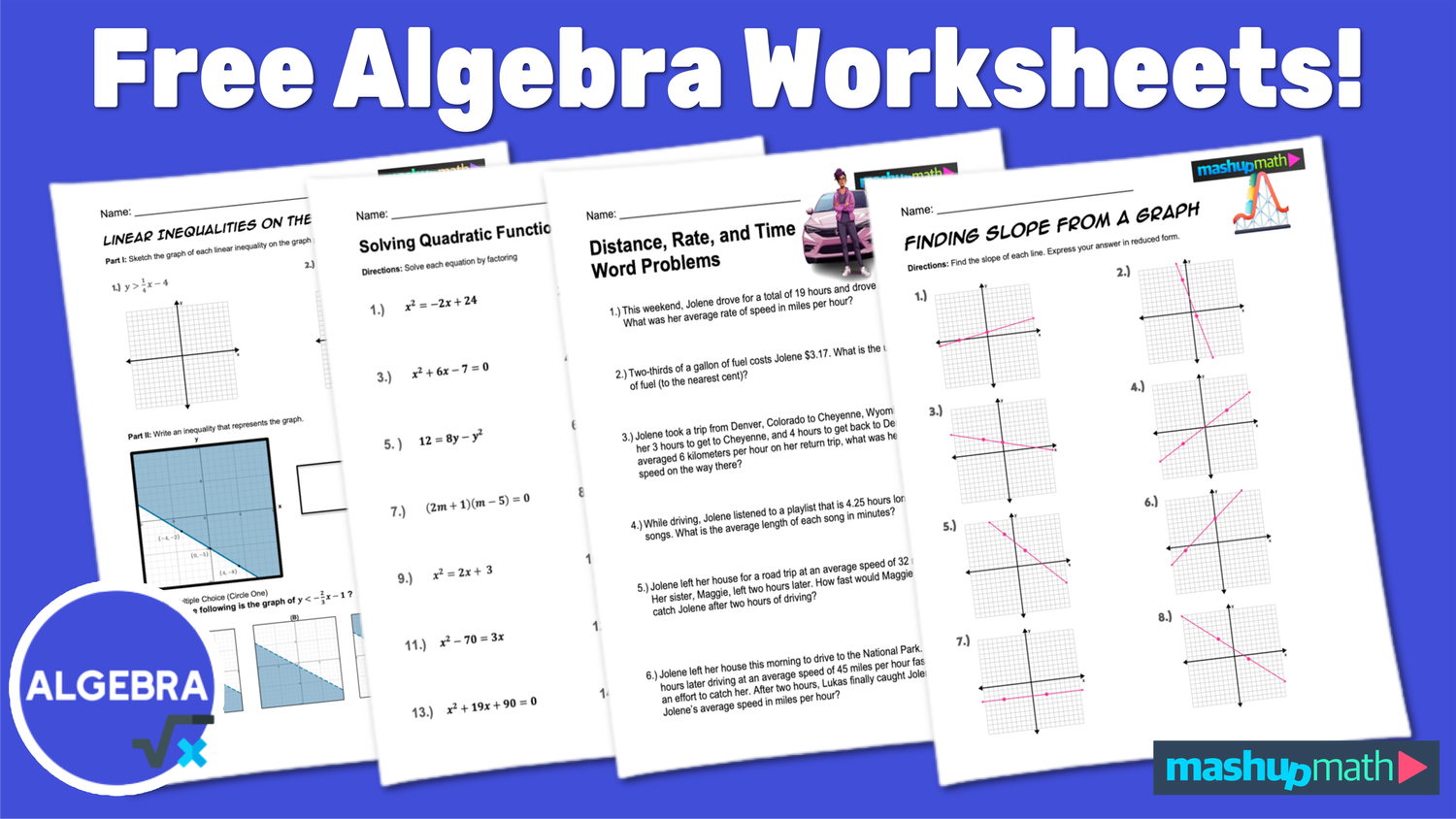 Free Algebra 1 Worksheets with Answers Pdf