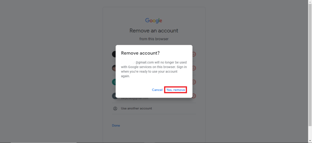 Removing Google Account from Computer