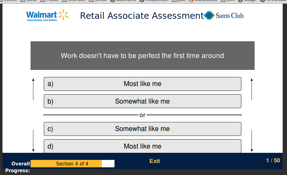 Sam's Club Retail Associate Assessment Answers