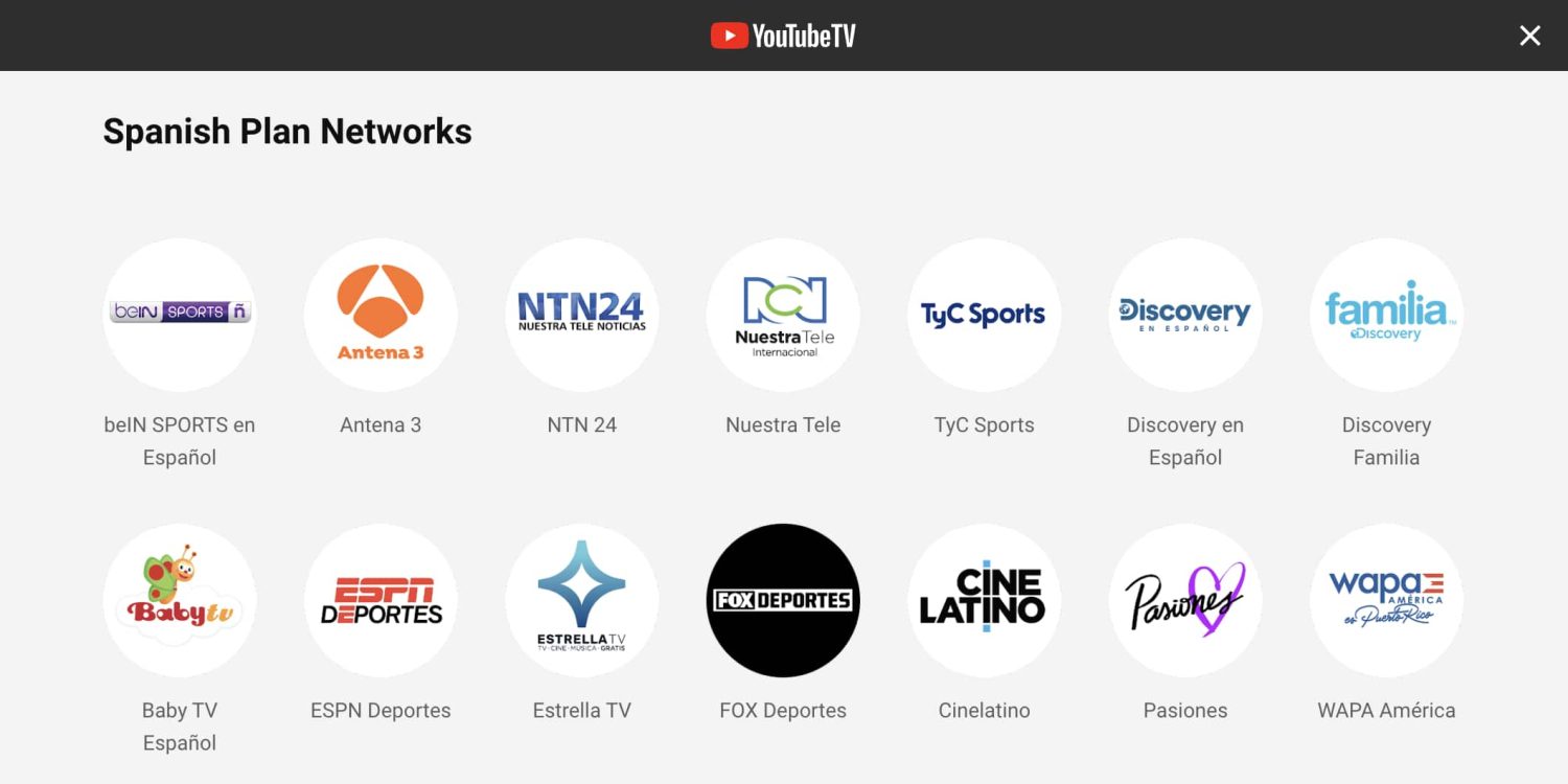 Youtube Tv Spanish Channels