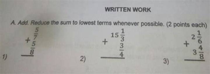 Add Reduce the Sum to Lowest Terms Whenever Possible: the Practical Guide
