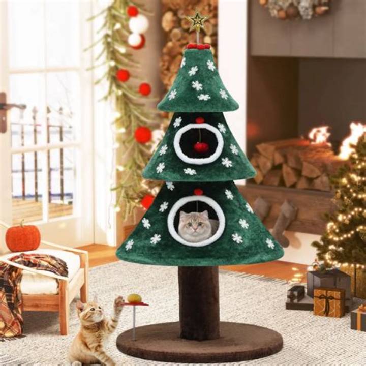 Cat Tree Christmas Tree: a Playful Way to Decorate (Safely)