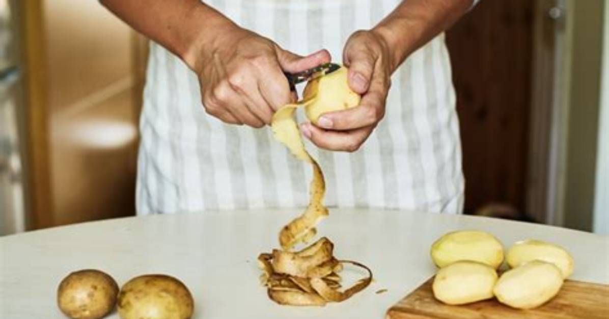 Peeling Potatoes Before