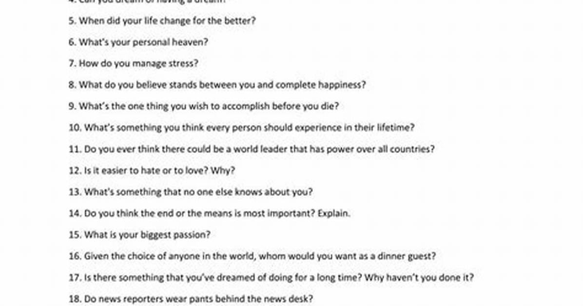 Thought Provoking Questions