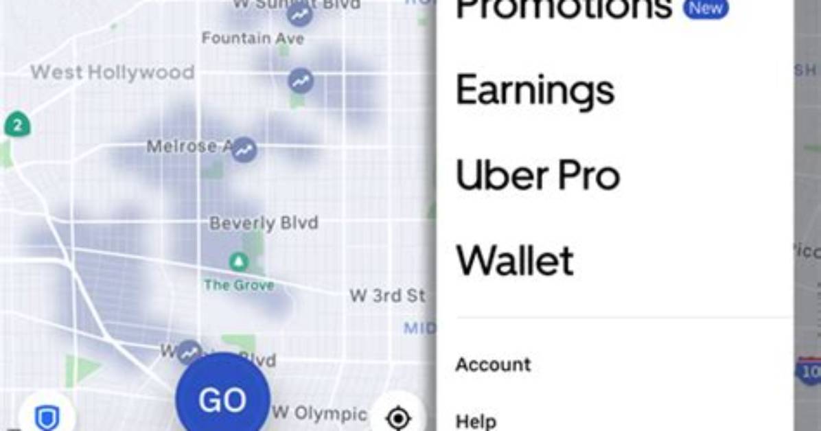 Uber Driver Menu
