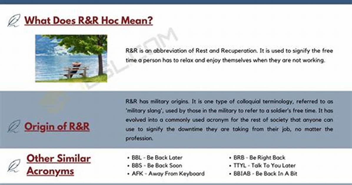 What Does R R